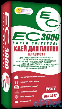 Клей для плитки ес 3000 25кг, фотография 3