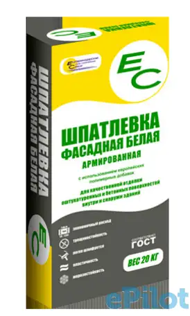 Шпатлевка фасадная ес белая 20 кг, фотография 2