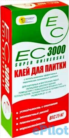 Клей для плитки ес 3000 25кг, фотография 1