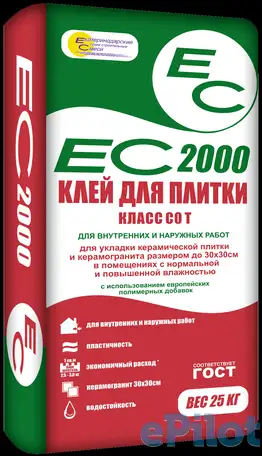 Клей для плитки ес 2000 25кг, фотография 2