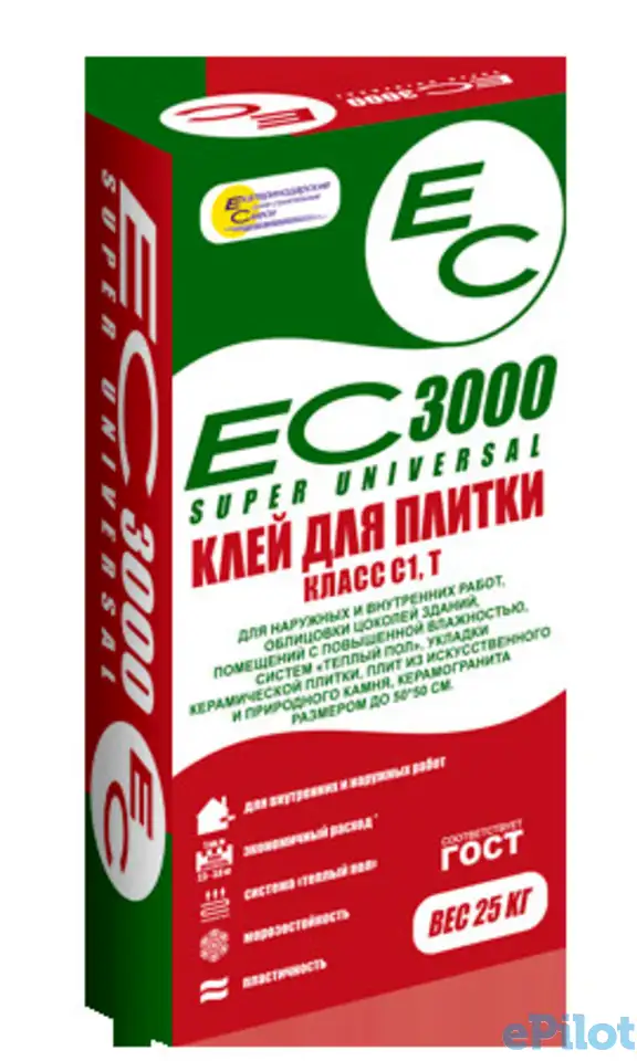 Клей для плитки ес 3000 25кг, фотография 2