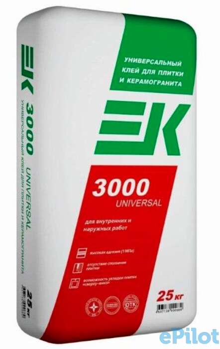 Клей для плитки ЕК 3000 UNIVERSAL (25 кг), фотография 1