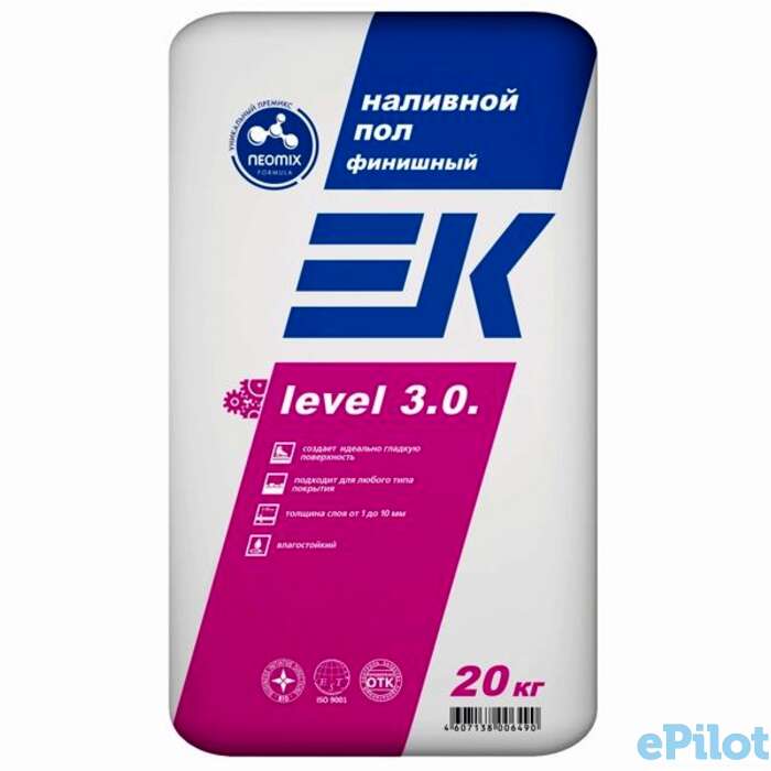 Наливной пол финишный ЕК level 3.0. (1-10) 20 кг, фотография 1